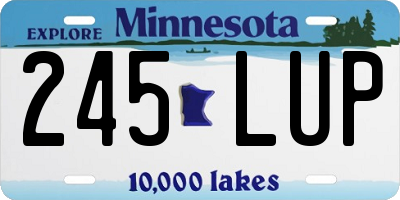 MN license plate 245LUP