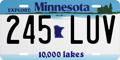 MN license plate 245LUV