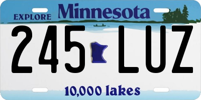 MN license plate 245LUZ