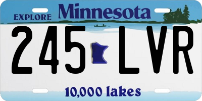 MN license plate 245LVR