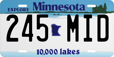 MN license plate 245MID