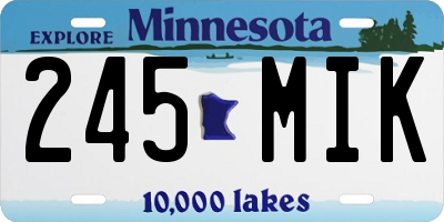 MN license plate 245MIK