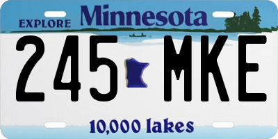 MN license plate 245MKE