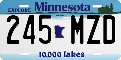 MN license plate 245MZD