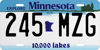 MN license plate 245MZG