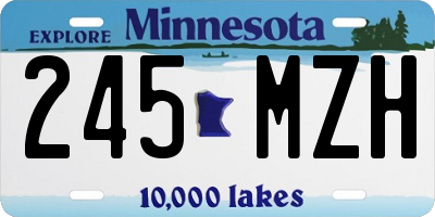 MN license plate 245MZH