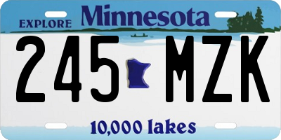 MN license plate 245MZK