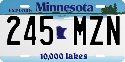 MN license plate 245MZN