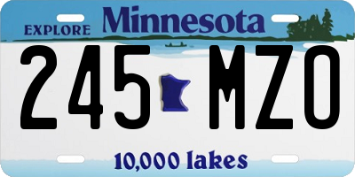 MN license plate 245MZO