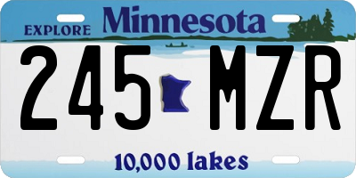 MN license plate 245MZR