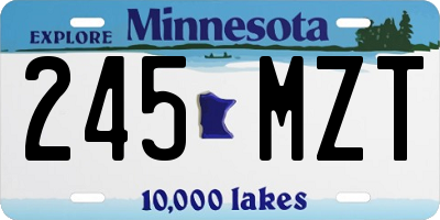 MN license plate 245MZT