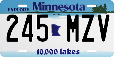 MN license plate 245MZV