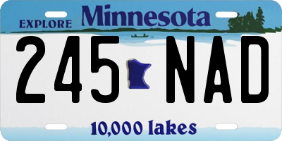 MN license plate 245NAD