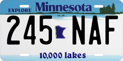 MN license plate 245NAF