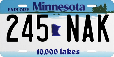 MN license plate 245NAK