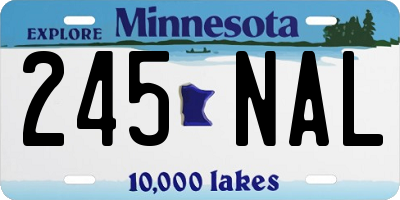 MN license plate 245NAL