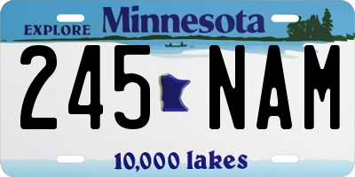 MN license plate 245NAM