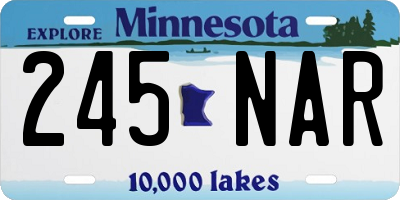 MN license plate 245NAR