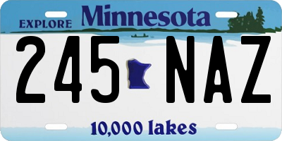 MN license plate 245NAZ