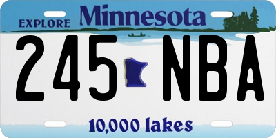 MN license plate 245NBA