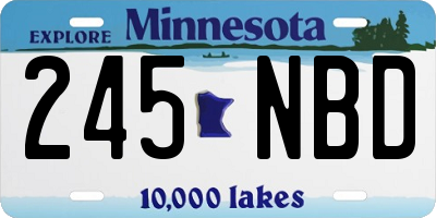 MN license plate 245NBD
