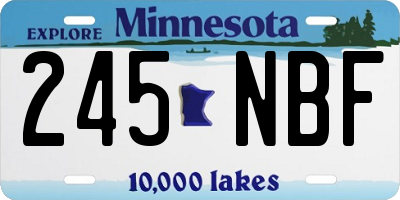 MN license plate 245NBF