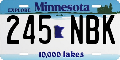 MN license plate 245NBK