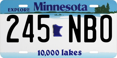 MN license plate 245NBO