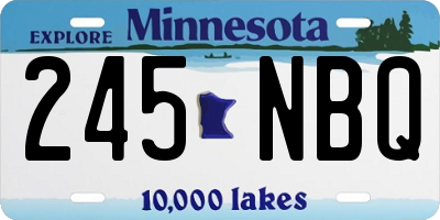 MN license plate 245NBQ