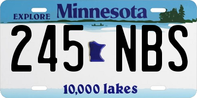 MN license plate 245NBS