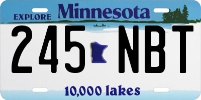 MN license plate 245NBT