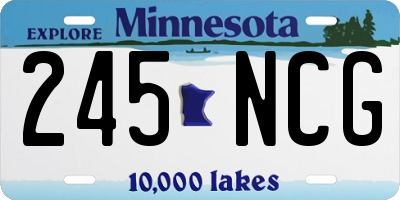 MN license plate 245NCG