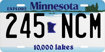 MN license plate 245NCM