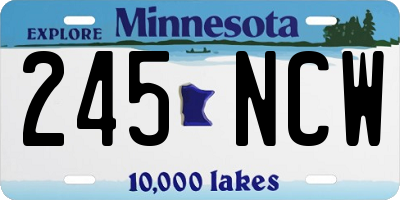 MN license plate 245NCW