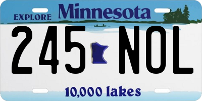 MN license plate 245NOL