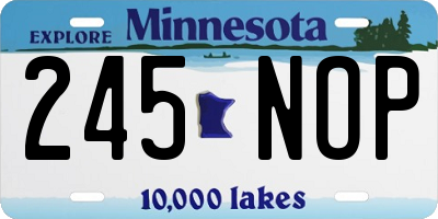MN license plate 245NOP