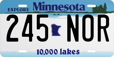 MN license plate 245NOR
