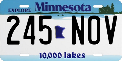 MN license plate 245NOV