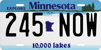MN license plate 245NOW