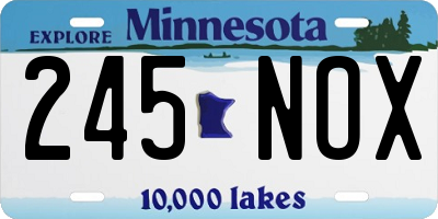 MN license plate 245NOX