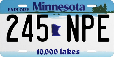 MN license plate 245NPE