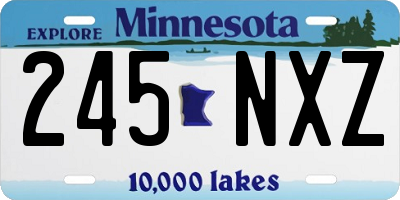 MN license plate 245NXZ