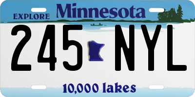 MN license plate 245NYL
