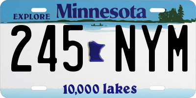 MN license plate 245NYM