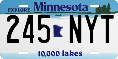 MN license plate 245NYT