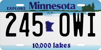 MN license plate 245OWI