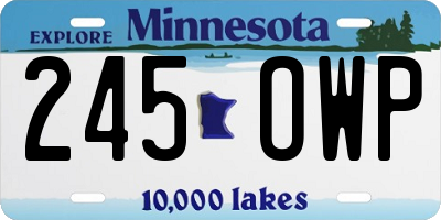 MN license plate 245OWP