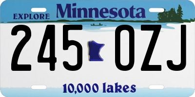 MN license plate 245OZJ