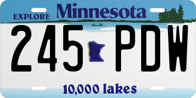 MN license plate 245PDW