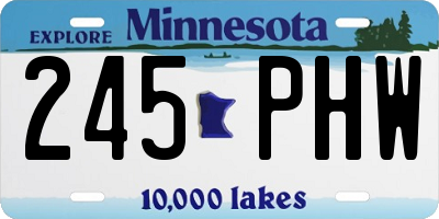 MN license plate 245PHW